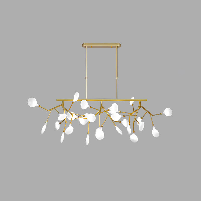 Sleek Firefly Led Dining Room Pendant Light With Opal Glass - Minimalist Island Chandelier 27 / Gold