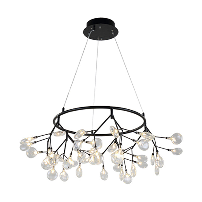 Post-Modern Glass Chandelier Light For Dining Room With Led Ceiling Lighting - Branched Firefly