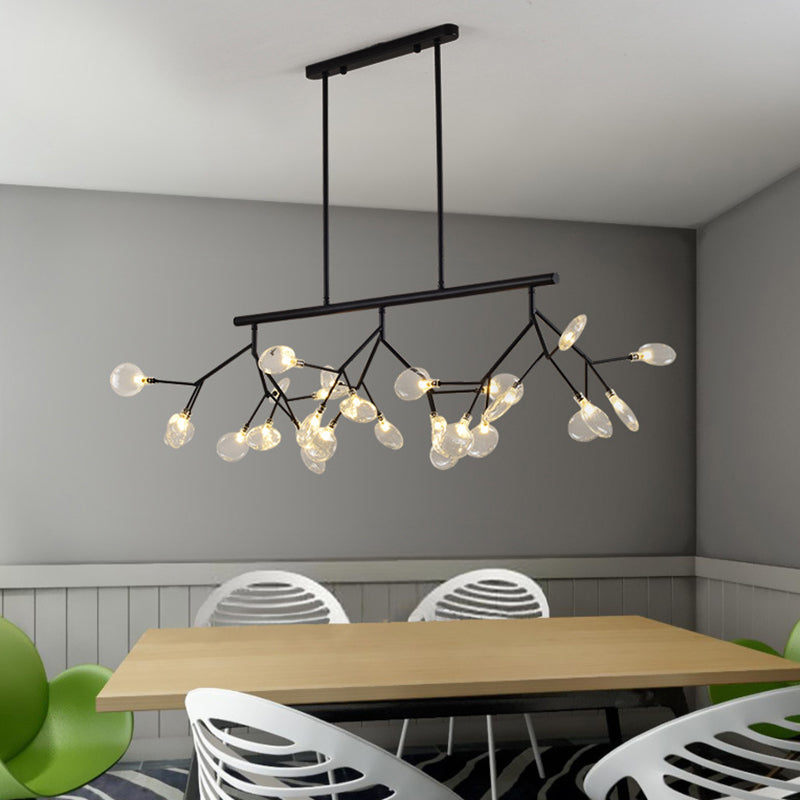 Sleek Firefly Pendant Light: Clear Glass Shade & Led Perfect For Dining Rooms Or Hanging Over An