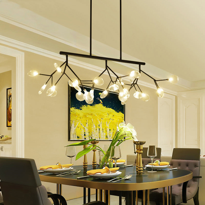 Sleek Firefly Pendant Light: Clear Glass Shade & Led Perfect For Dining Rooms Or Hanging Over An