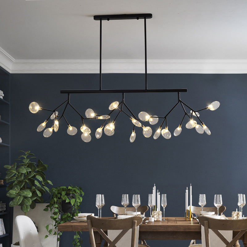 Sleek Firefly Pendant Light: Clear Glass Shade & Led Perfect For Dining Rooms Or Hanging Over An