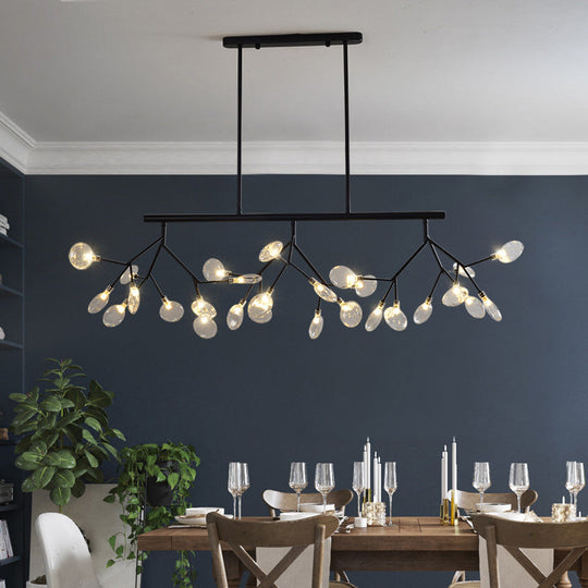 Sleek Firefly Pendant Light: Clear Glass Shade & Led Perfect For Dining Rooms Or Hanging Over An