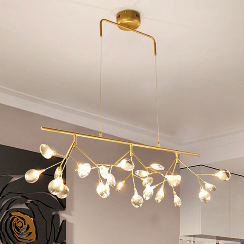 Nordic Style Handblown Glass Firefly Pendant Light - Dining Room Led Ceiling Lighting Gold