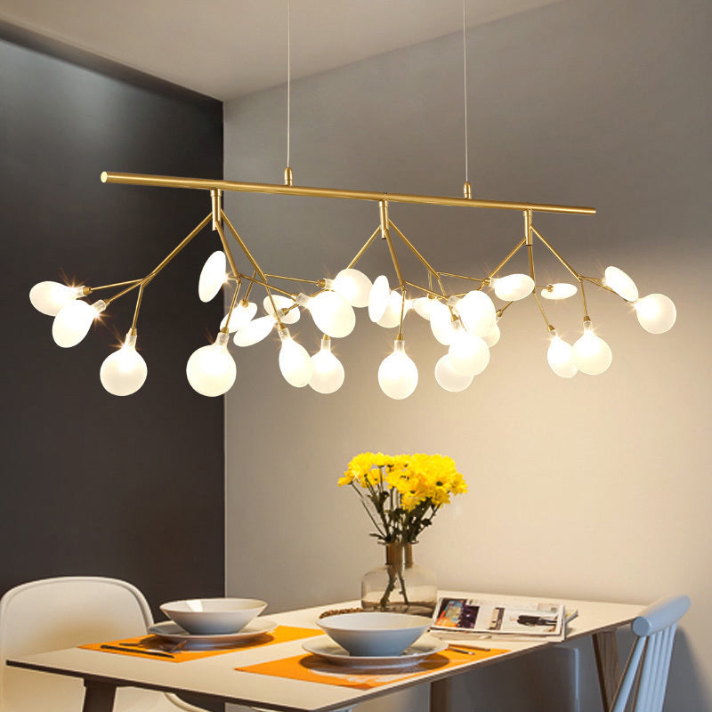 Nordic Style Handblown Glass Firefly Pendant Light - Dining Room Led Ceiling Lighting