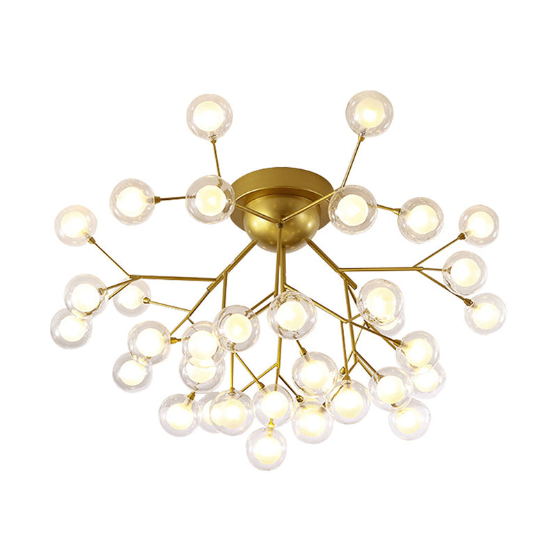 Metallic Tree Branch Led Ceiling Chandelier - Nordic Style Semi Flush Mount