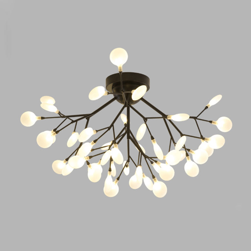 Postmodern Led Firefly Shade Ceiling Chandelier For Living Room 45 / Black