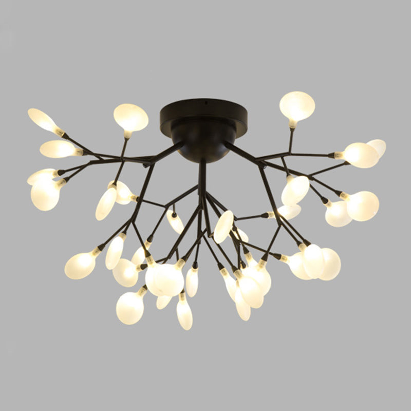 Postmodern Led Firefly Shade Ceiling Chandelier For Living Room 36 / Black