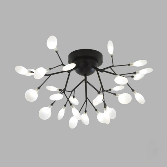 Postmodern Led Firefly Shade Ceiling Chandelier For Living Room 27 / Black