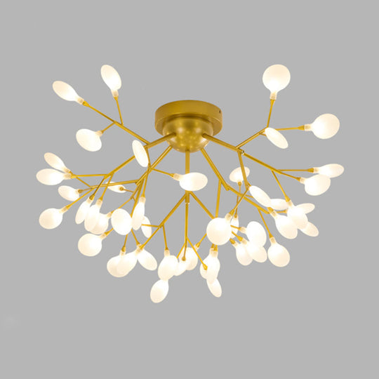 Postmodern Led Firefly Shade Ceiling Chandelier For Living Room 45 / Gold