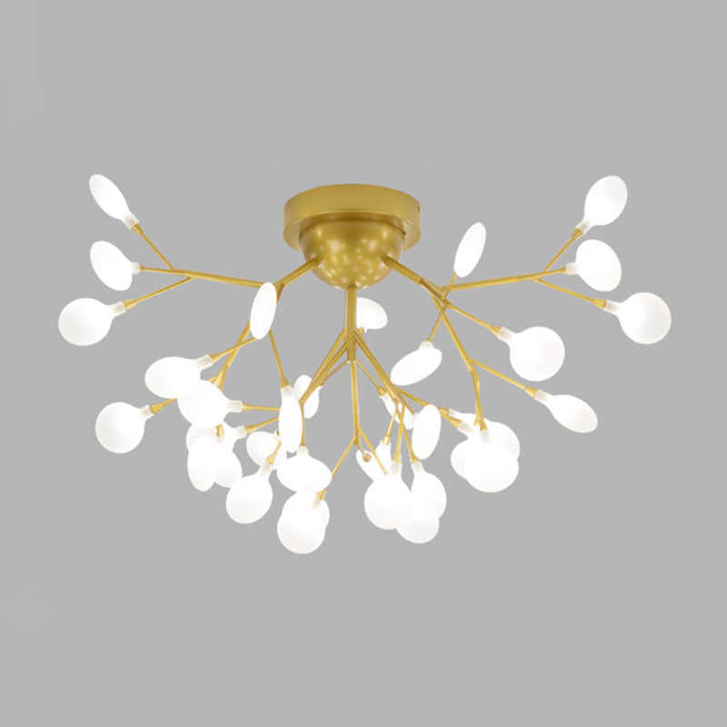 Postmodern Led Firefly Shade Ceiling Chandelier For Living Room 36 / Gold