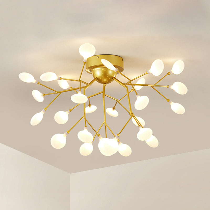 Postmodern Led Firefly Shade Ceiling Chandelier For Living Room 27 / Gold