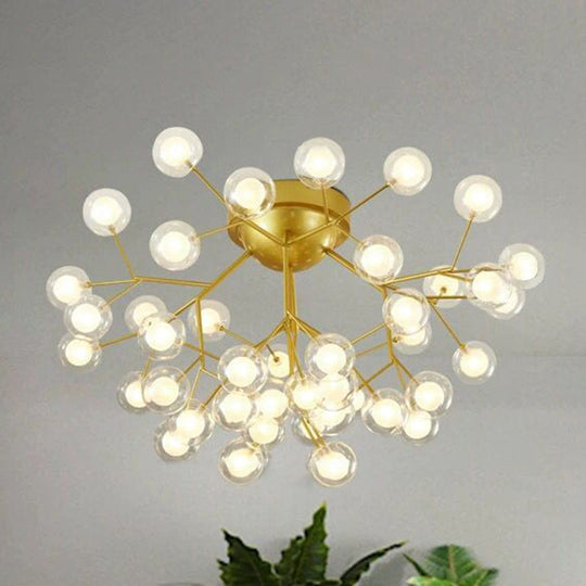 Gold Nordic Firefly Led Flush Mount Chandelier For Dining Room 45 / C