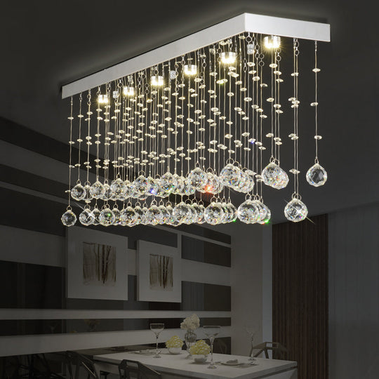 Modern Crystal Ball Flush Mount Ceiling Light With 4 Lights For Dining Room - Silver Available In 3