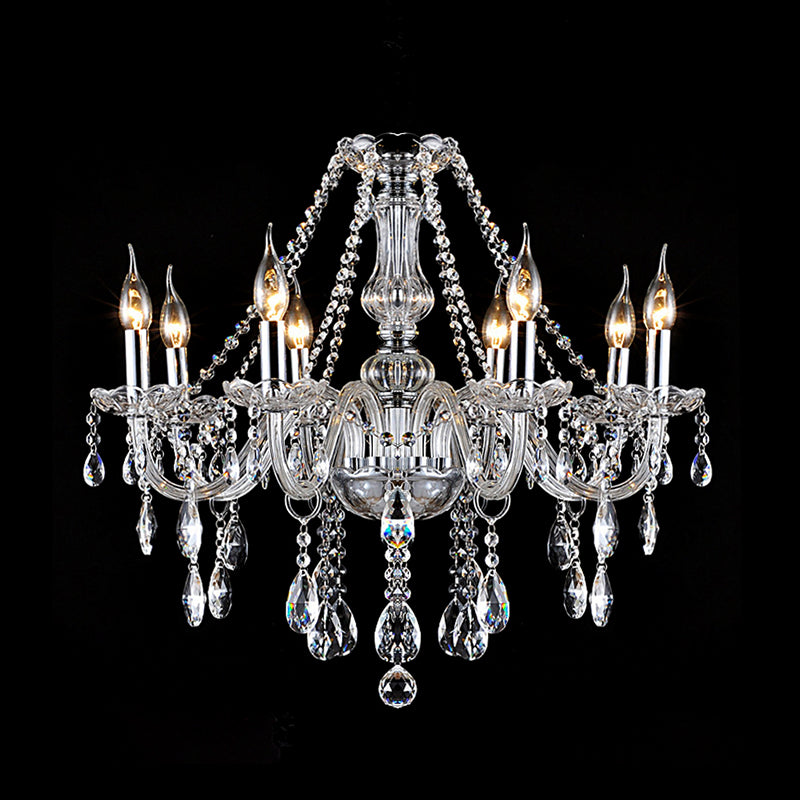 Modern Clear Crystal Candelabra Chandelier - 6/8 Lights Ceiling Fixture