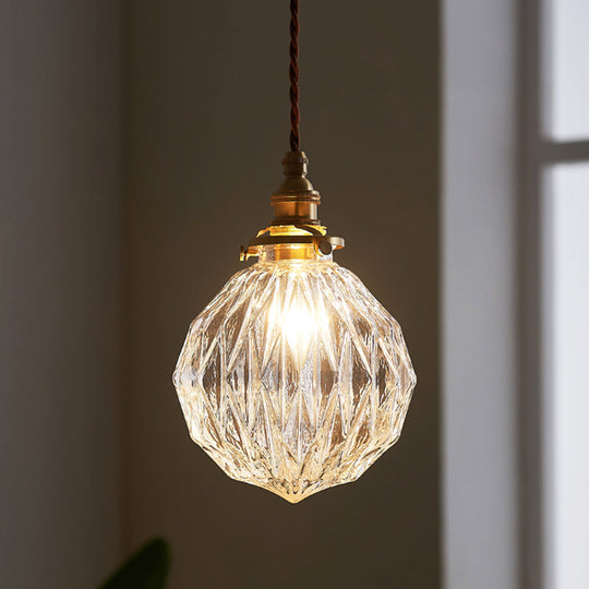 Pauline - Modern Industrial Sphere Ceiling Light Single Clear Glass Hanging Pendant Light for Living Room