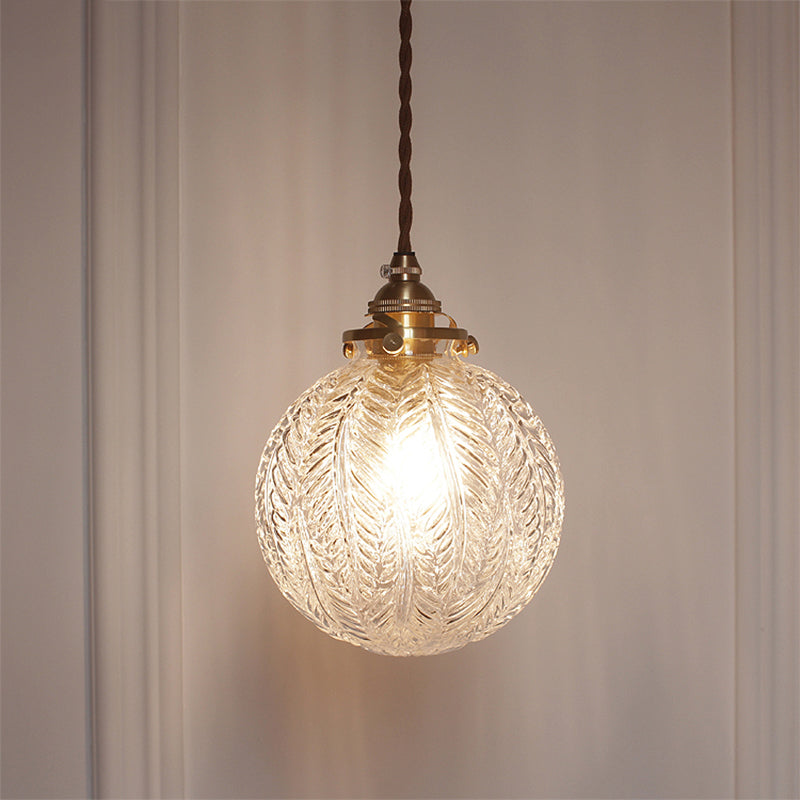 Pauline - Modern Industrial Sphere Ceiling Light Single Clear Glass Hanging Pendant Light for Living Room