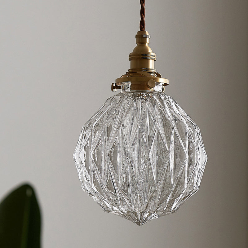 Pauline - Modern Industrial Sphere Ceiling Light Single Clear Glass Hanging Pendant Light for Living Room