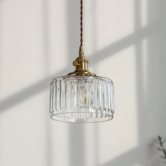 Gold Glass Pendant Light For Restaurant Ceiling From Industrial Drum Collection