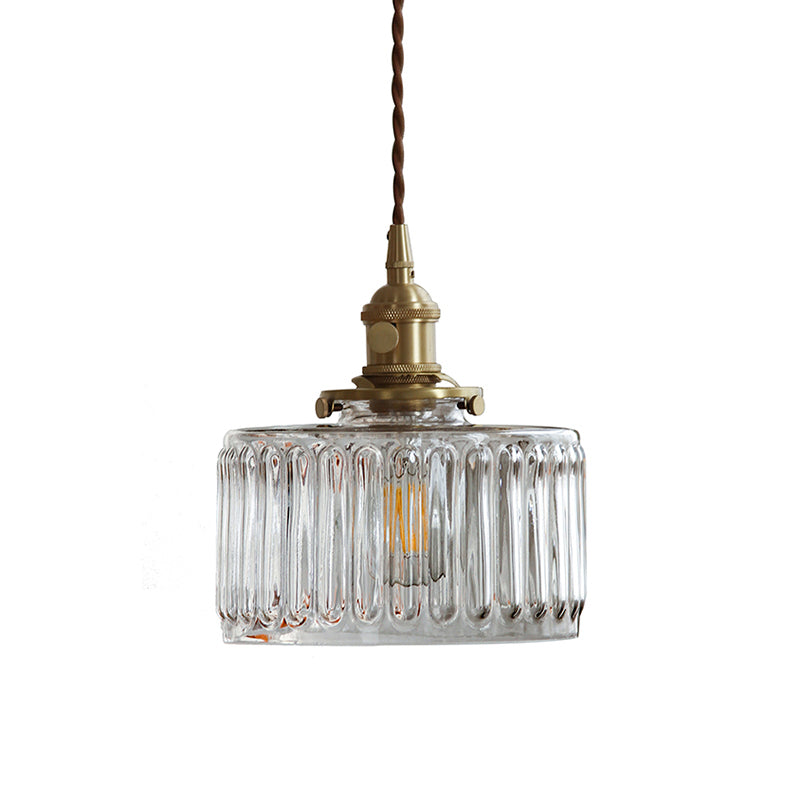 Gold Glass Pendant Light For Restaurant Ceiling From Industrial Drum Collection