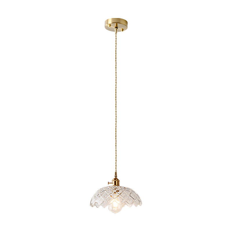 Brass Glass Pendant Light: Vintage Shaded Texture Ideal For Restaurants