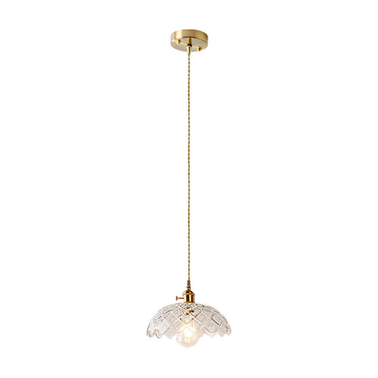 Brass Glass Pendant Light: Vintage Shaded Texture Ideal For Restaurants