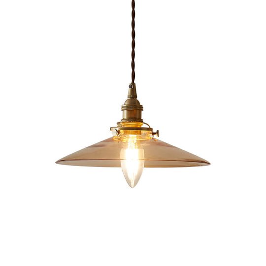 Flared Glass Industrial Pendant Light - Ideal For Dining Room Decoration