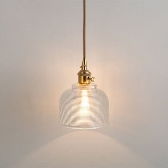 Clear Glass Pendant Lighting Fixture with Simplicity Shaded Hanging Light