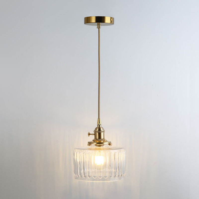 Clear Glass Pendant Lighting Fixture with Simplicity Shaded Hanging Light