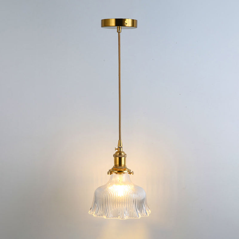 Clear Glass Pendant Lighting Fixture with Simplicity Shaded Hanging Light