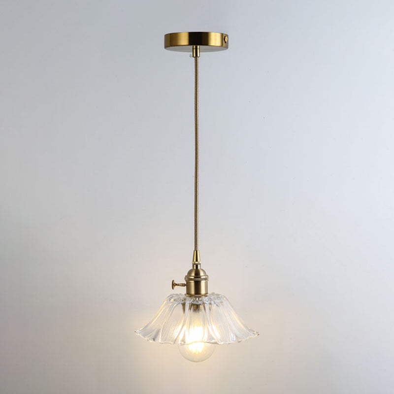 Clear Glass Pendant Lighting Fixture with Simplicity Shaded Hanging Light