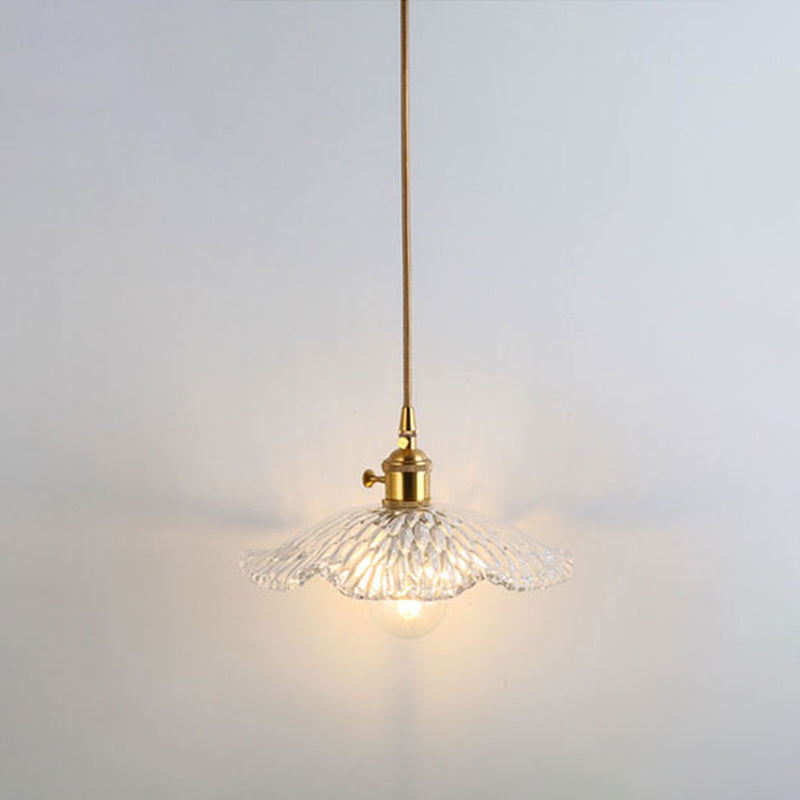 Clear Glass Pendant Lighting Fixture with Simplicity Shaded Hanging Light