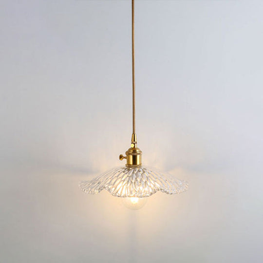 Clear Glass Pendant Lighting Fixture with Simplicity Shaded Hanging Light