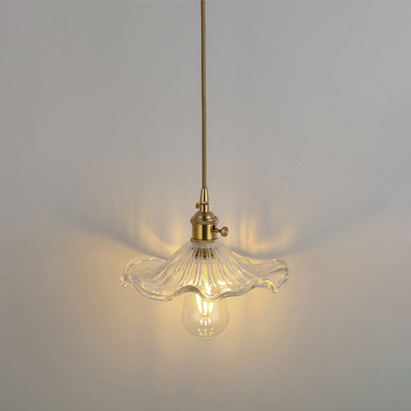 Clear Glass Pendant Lighting Fixture with Simplicity Shaded Hanging Light