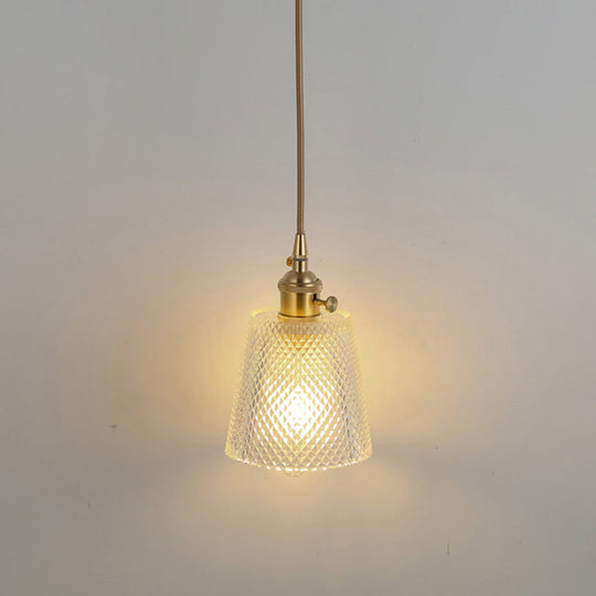 Clear Glass Pendant Lighting Fixture with Simplicity Shaded Hanging Light