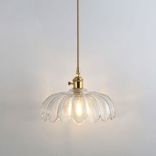 Clear Glass Pendant Lighting Fixture with Simplicity Shaded Hanging Light