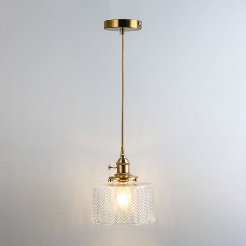 Clear Glass Pendant Lighting Fixture with Simplicity Shaded Hanging Light