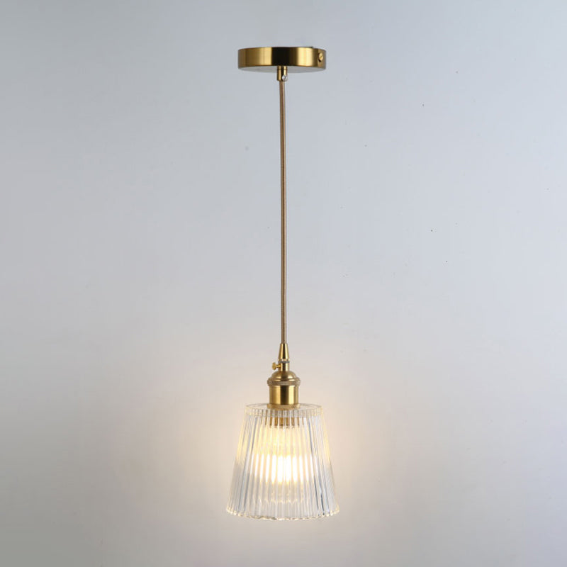 Clear Glass Pendant Lighting Fixture with Simplicity Shaded Hanging Light