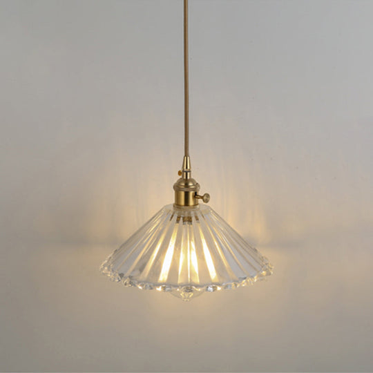 Clear Glass Pendant Lighting Fixture with Simplicity Shaded Hanging Light