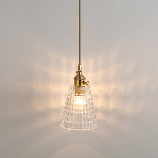 Clear Glass Pendant Lighting Fixture with Simplicity Shaded Hanging Light