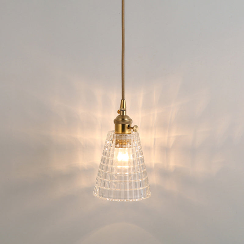 Shaded Pendant Light With Clear Textured Glass - Simplicity Series / V