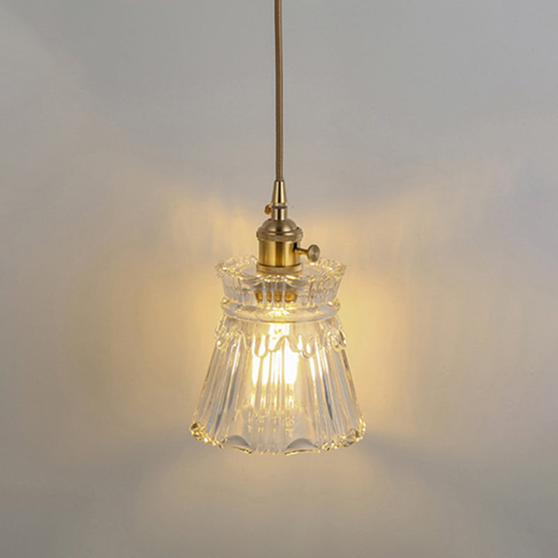 Clear Glass Pendant Lighting Fixture with Simplicity Shaded Hanging Light