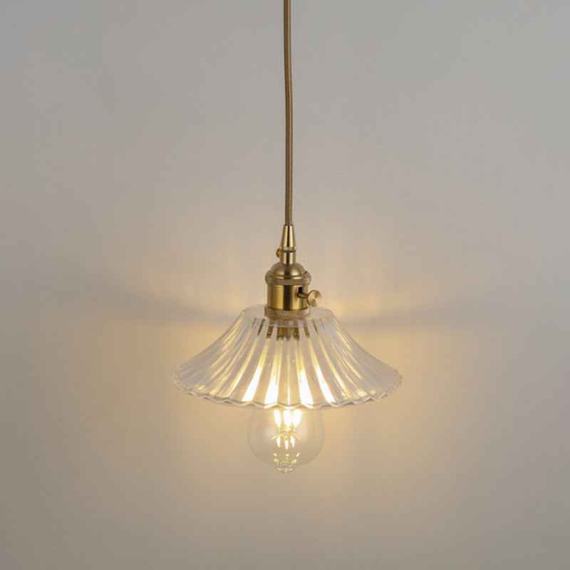 Clear Glass Pendant Lighting Fixture with Simplicity Shaded Hanging Light