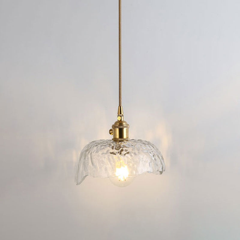 Clear Glass Pendant Lighting Fixture with Simplicity Shaded Hanging Light