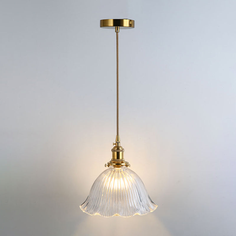 Clear Glass Pendant Lighting Fixture with Simplicity Shaded Hanging Light