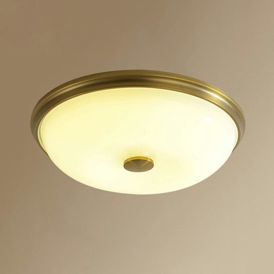 Opal Glass LED Flush Mount Ceiling Light - Traditional Bedroom Lighting