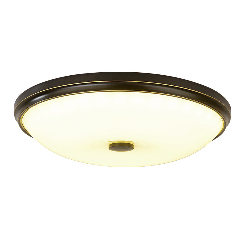 Opal Glass LED Flush Mount Ceiling Light - Traditional Bedroom Lighting