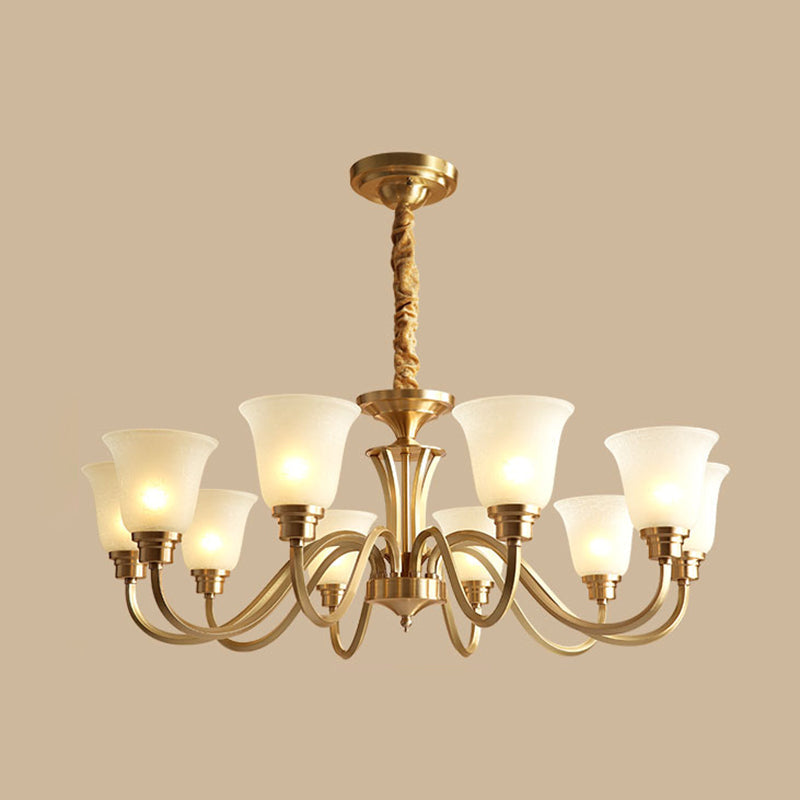 Frosted Glass Chandelier Light Retro Style Pendant Fixture For Living Room