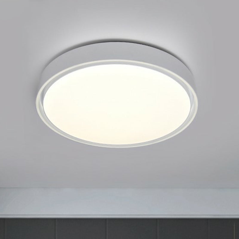 Nordic Style Circle Flush Led Ceiling Light For Bedrooms - Aluminum Mount Lighting Fixture White /