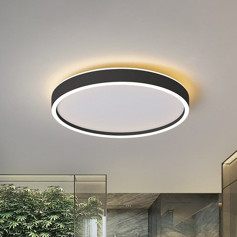 Modern Round Shade LED Flush Mount, Acrylic Ceiling Lighting for Living Room