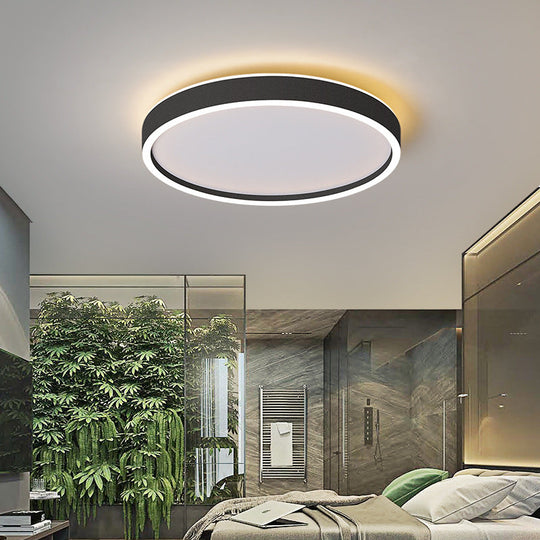 Modern Round Shade Led Flush Mount Acrylic Ceiling Lighting For Living Room